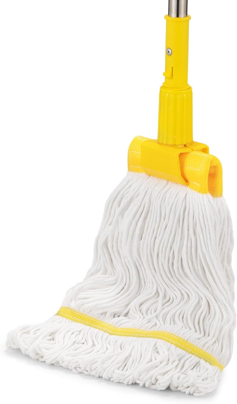 Conliwell Professional Commercial Heavy Duty Mop,Clip Type Mop with 48" Long Handle,Cotton Wet Industrial Mops for Floor Cleaning,Home,Kitchen,Office,Garage and Concrete Tile Floor - Image 1